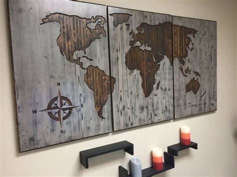 25 World Map Wall Art Designs Made From Wood Map Wall Decor World Map