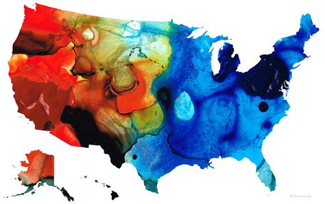 United States Of America Map 4 Colorful Usa Painting By Sharon Cummings