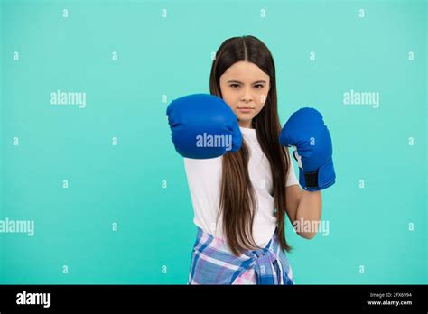 Knockout Power And Authority Teen Girl In Sportswear Boxing Gloves