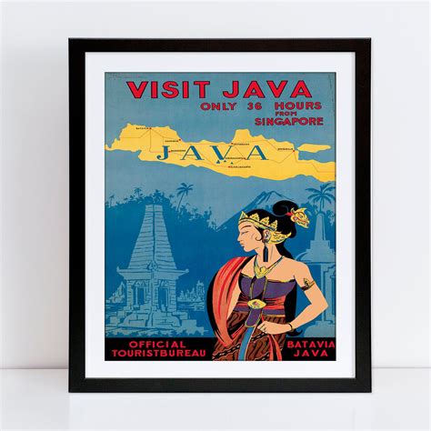 Java Indonesia Travel Poster Indonesia Art Indonesia Wall 