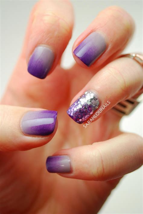 Sarah Lou Nails Gray Purple Gradient Nails