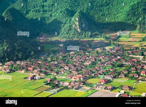 Village In Valley In Bac Son Vietnam Stock Photo Alamy