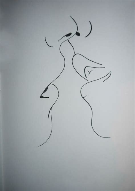 draw kiss Schöne bleistiftzeichnungen Abstrakte zeichnungen
