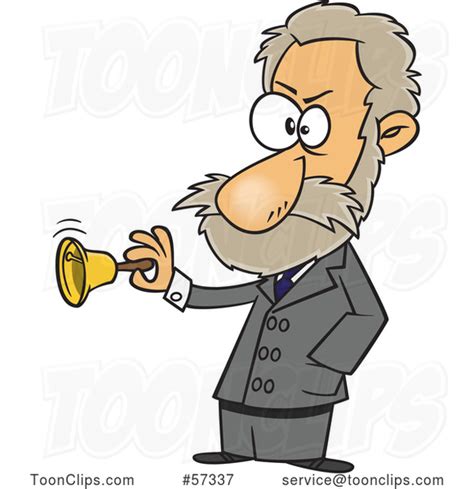 Cartoon Physiologist Ivan Pavlov Ringing A Bell 57337 By Ron Leishman