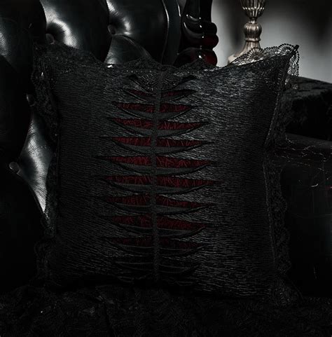 Gothic Black Ruched Throw Pillow Cover Punk Rave Rebelsmarket