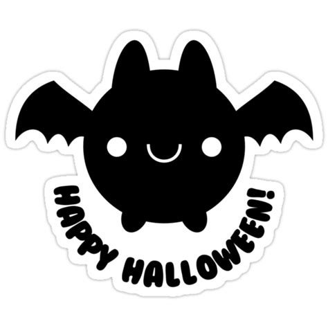 Halloween Adorable Kawaii Bat Stickers By Hellohappy Redbubble