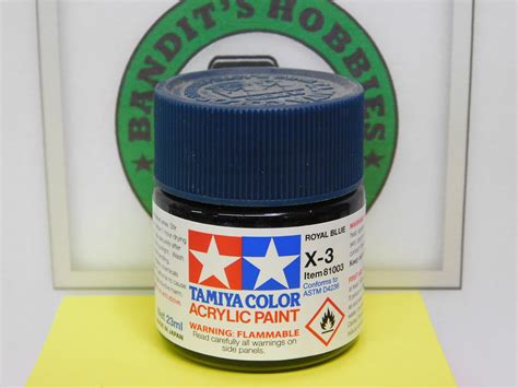 Tamiya X 3 Gloss Royal Blue Acrylic Paint 23ml Bottle Tam81003