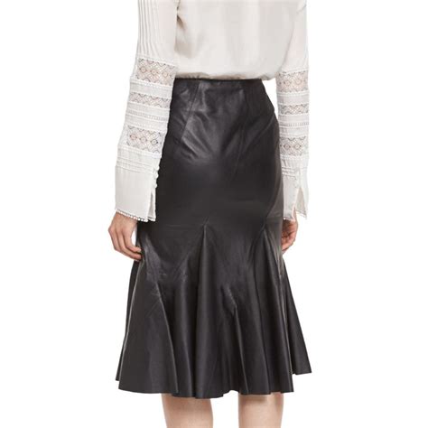 Women Real Lambskin Leather Knee Length Skirt Ws146 Koza Leathers