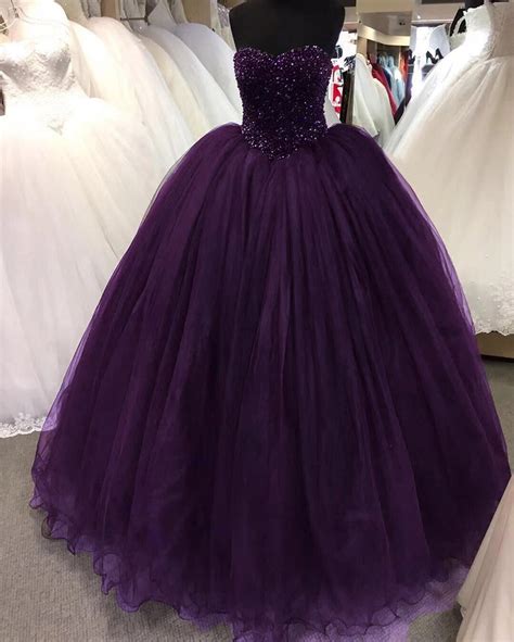 Purple Ball Gown Beading Wedding Dresses Debutante Gown Pl810 Siaoryne