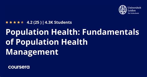 Population Health Fundamentals Of Population Health Management Coursera