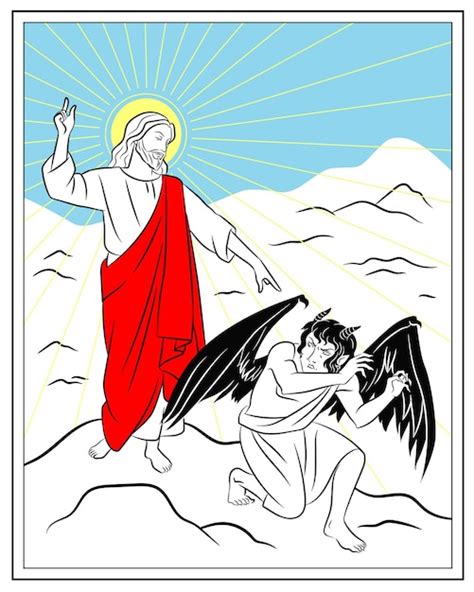 Satan Tempts Jesus Clipart For Kids