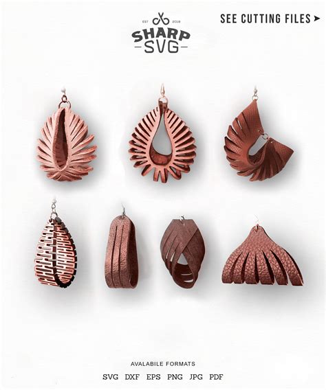 Sculpted Earring SVG Bundle Leather Twisted SVG Pendant SVG Etsy