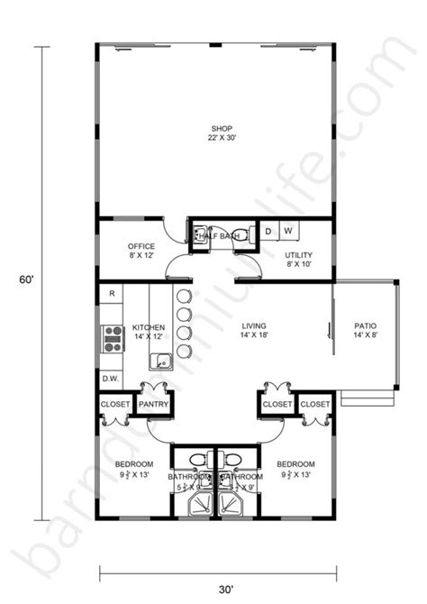 8 Impressive 30x60 Barndominium With Shop Floor Plans That Maximize Space