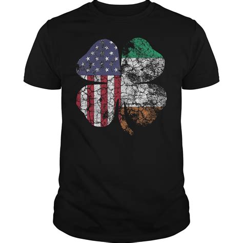 Irish American Flag Ireland Shamrock St Patricks Day Shirt Hoodie