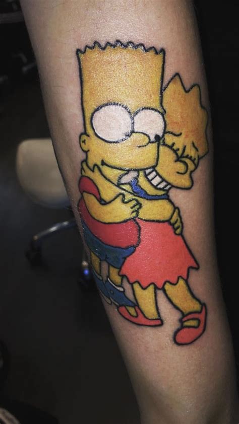 Bart And Lisa Tattoo Old Tattoos Body Art Tattoos Tatoos Cool Piercings Tattoos And