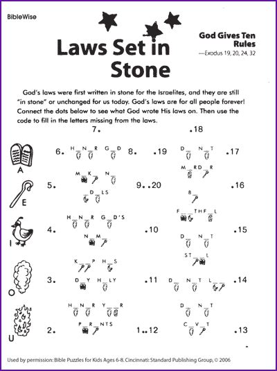 Free ten commandment crafts, printables, and activities for kids! Laws in Stone (Commandments Activity) - Kids Korner ...