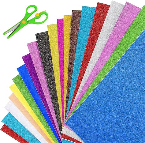 Julmelon Glitter Cardstock Paper 20 Sheets 10 Color Sparkly Shinny