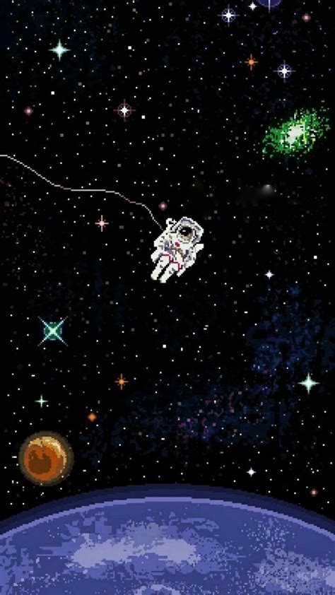 Astronaut 8bits Ipad Background Pixel Art Wallpaper