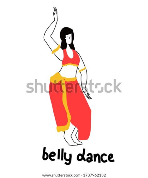 Belly Dancer Girl Isolated On White Stock Vector Royalty Free