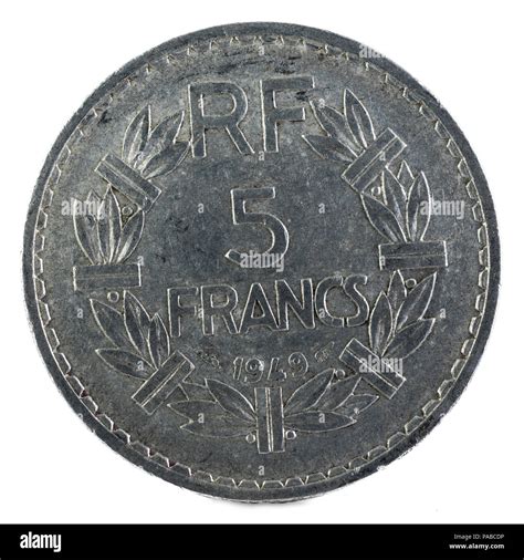 Old French Coin 5 Francs 1949 Reverse Stock Photo Alamy