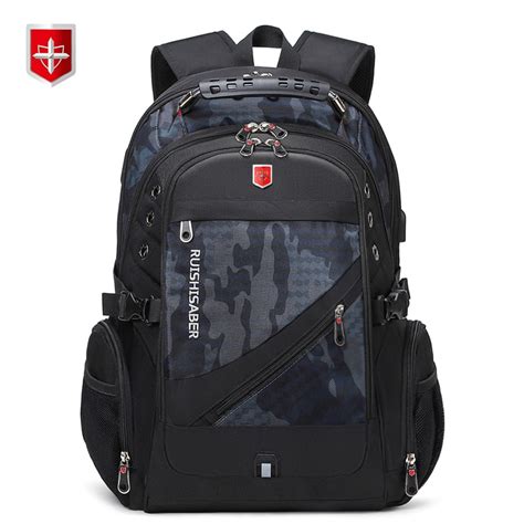 New Swiss Laptop Backpacks Men External Usb Charge Port For 17 Inch