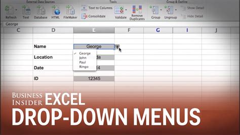If you're planning to do your small business accounting with excel, this is one of those times. Make Excel spreadsheet more professional with drop-down menus - YouTube