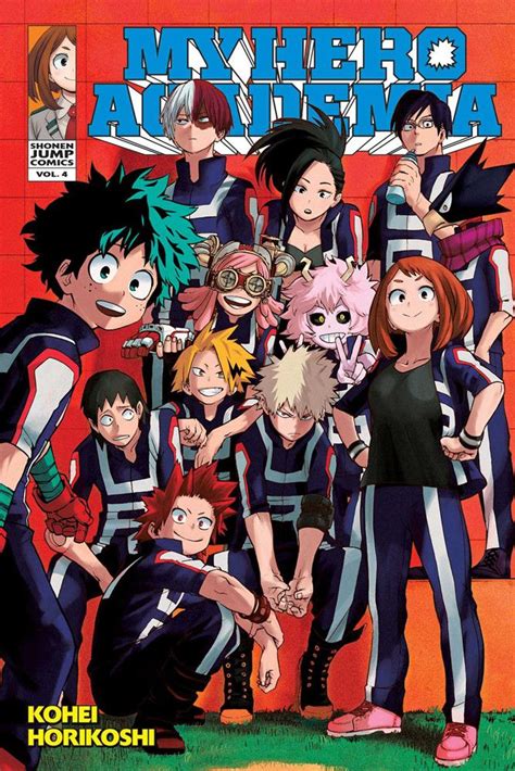 My Hero Academia Manga Volume 4 Affiche Rétro Héro Academia Fond D