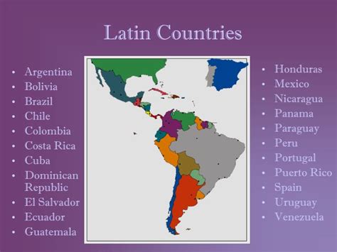 Though latin american countries share the memory of colonialism and americans not really knowing where anyone but mexico is, each is special and unique in its own way. PPT - Latin Countries PowerPoint Presentation, free ...