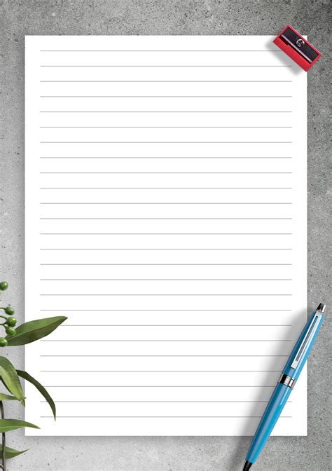 Download Printable Lined Paper Template Narrow Ruled 14 Inch Pdf