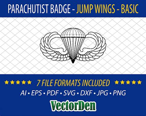 Parachutist Badge Jump Wings Basic Etsy
