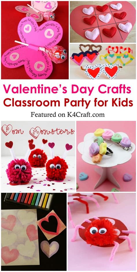 Valentines Day Classroom Party Crafts For Kids Pin • K4 Craft