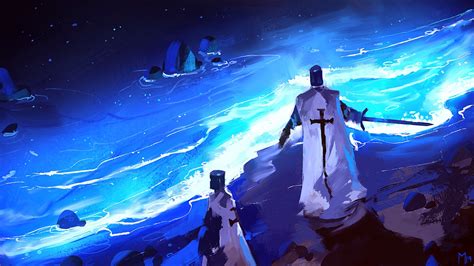 Knight Knights Templar Viking Digital Digital Art Fantasy Art Illustration Painting