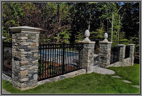 Aluminium Fence With Stone Columns By Artistic Outdoors Modern Design