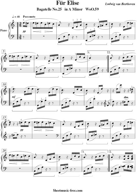 This sheet music is available for free via forelise.com where you can also read more about the composition and it's composer, ludwig van beethoven. Fur elise piano sheet music for beginners pdf, akzamkowy.org