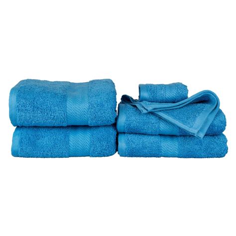 Luxus Handtuch Set Tlg Gyptische Baumwolle G M Blau