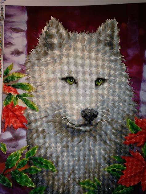 My Latest Finished Project White Wolf By Diamond Dotz From Micheals