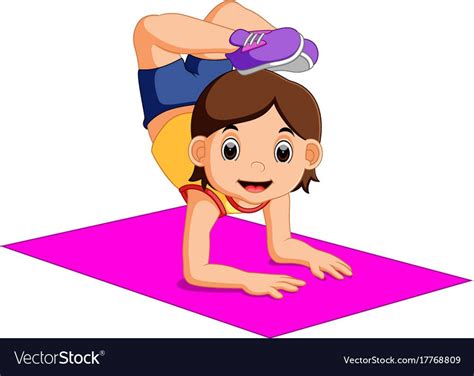 Cute Woman Character Doing Yoga Royalty Free Vector Image Female