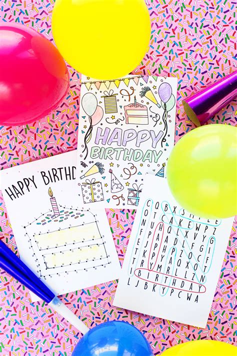 Birthday cards are a simple way to show you care, and free printable birthday cards are the latest in upgrading birthdays everywhere. Free Printable Birthday Cards for Kids - Studio DIY