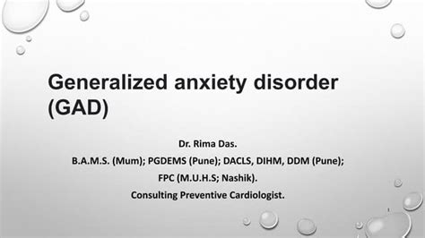 Generalized Anxiety Disorder Gad Ppt