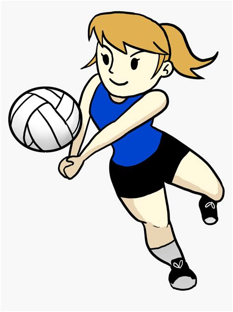 Volleyball Clip Cartoon Clipart Girl Playing Volleyball Hd Png