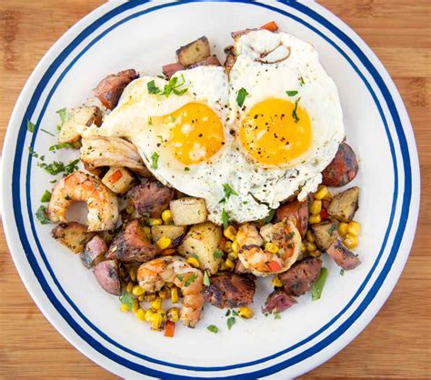 Low Country Breakfast With Shrimp And Andouille Sausage Chef Dennis