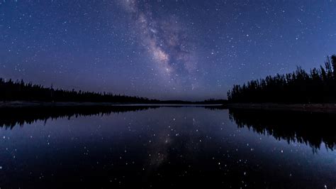 1920x1080 Forest Milky Way Night Reflection Over River 1080p Laptop