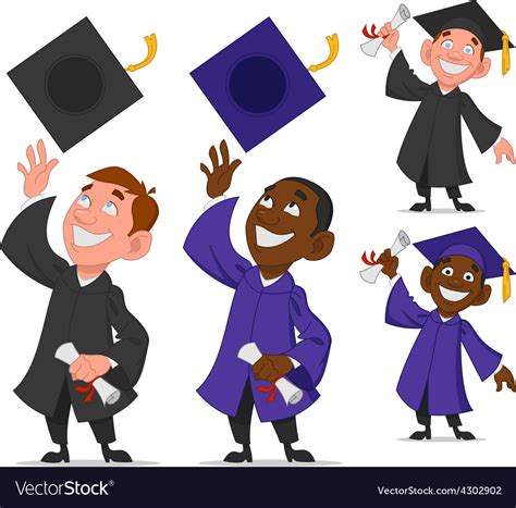 Set Of Graduates Royalty Free Vector Image Vectorstock