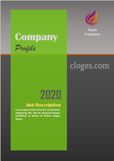 Editable Grey And Green Company Profile Template Word