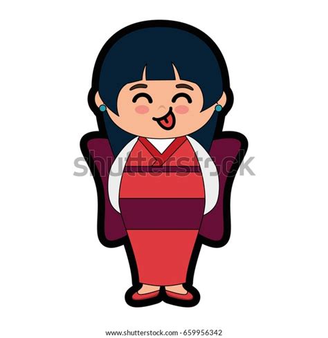 cute japanese girl cartoon stock vector royalty free 659956342 shutterstock