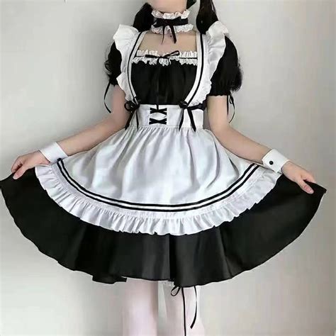 Japanese Maid Outfit Lolita Cosplay Dresses Amine Cute Waitress Sexy
