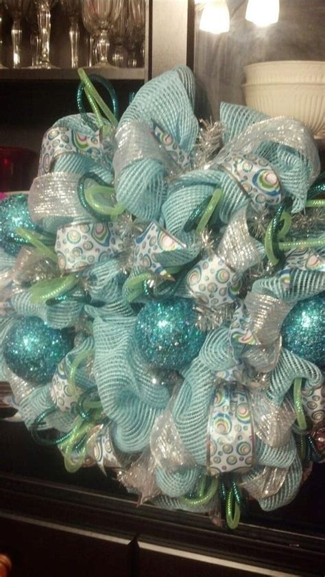 Maybe you would like to learn more about one of these? Turquoise Blue Deco Mesh Wreath | Christmas ideas | Pinterest
