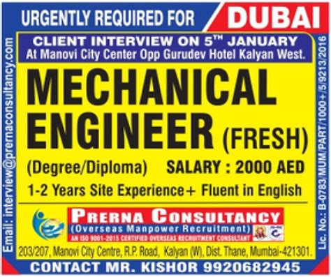 Mechanical Engineering Jobs In Dubai For Freshers 2023 Walk In Interview