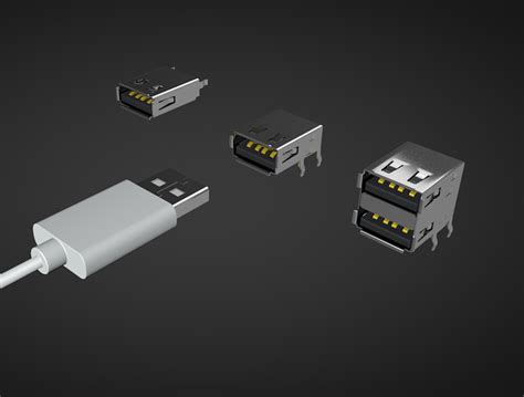 Usb 3 1 Type C Male And Female Connector 3d Model 12 3ds Dxf Fbx Max Obj Dwg Free3d