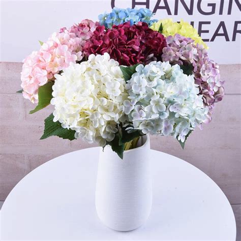 silk flowers hydrangea heads big 19cm high artificial quality home wedding decoration flower